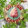 Vintage Round Aluminum Tin Art Sign 7.8 Inch Pink Fluffy Cafe Decor Gift