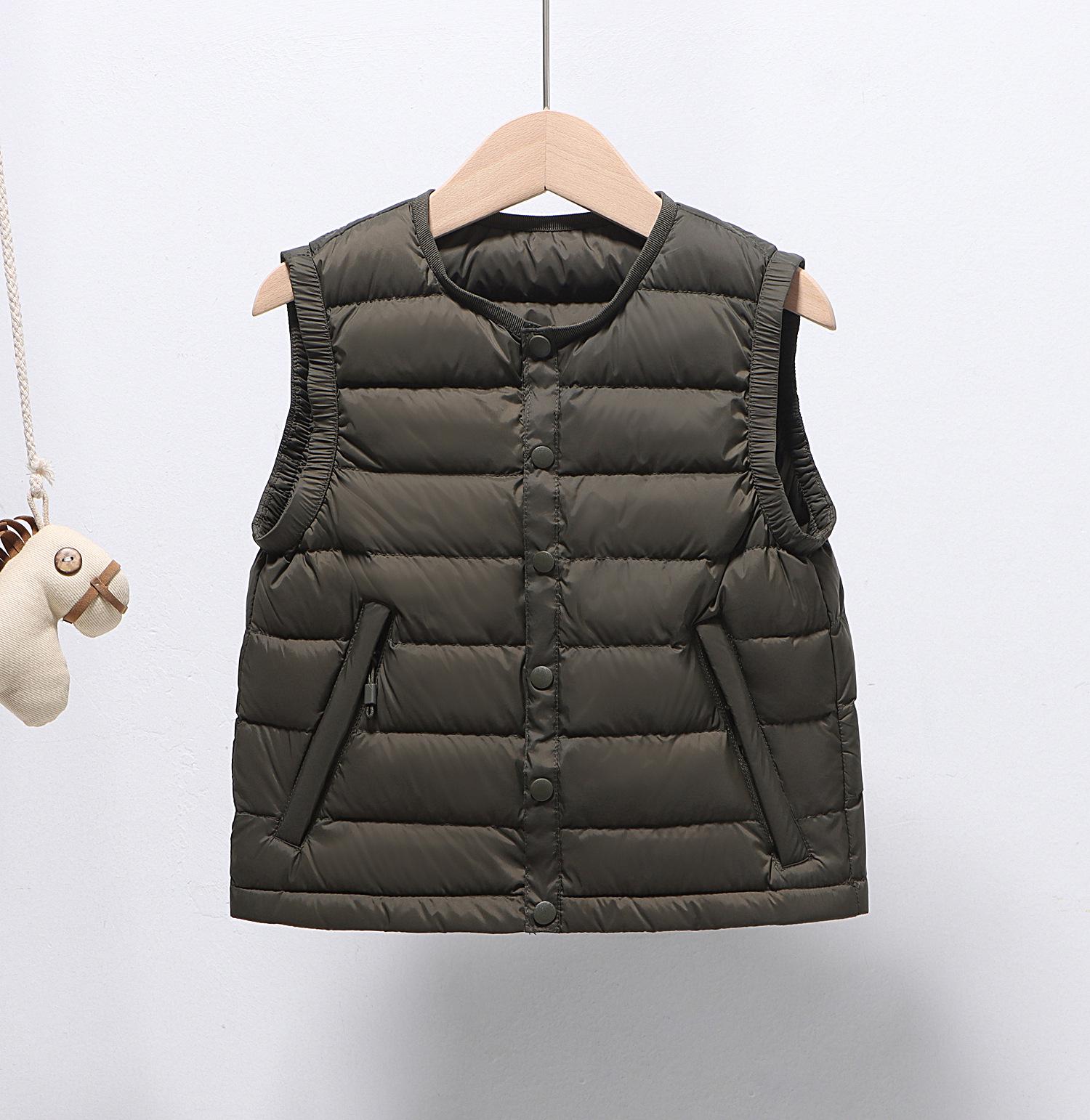 Kids Lightweight 90-Down Vest, Boys & Girls School Uniform Outerwear 140cm