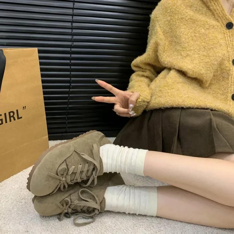Ladies Shoes  -tied Women's Vulcanize Shoes Outdoor Women Sneakers Bow Tie Round Toe Low Flat with Women's Casual Shoes