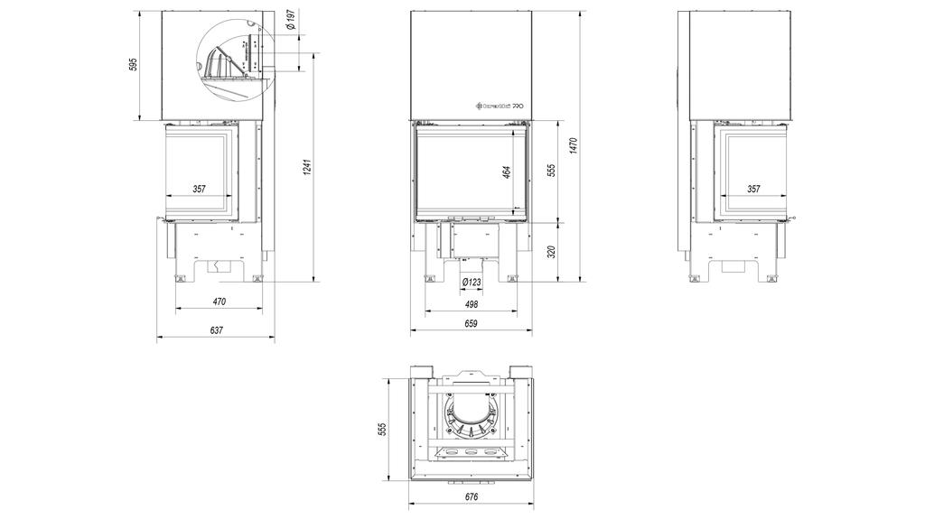 Stahlkamin KRATKI NBC 600/400 9 kW Ø 200 Lift-up schwarz Thermotec