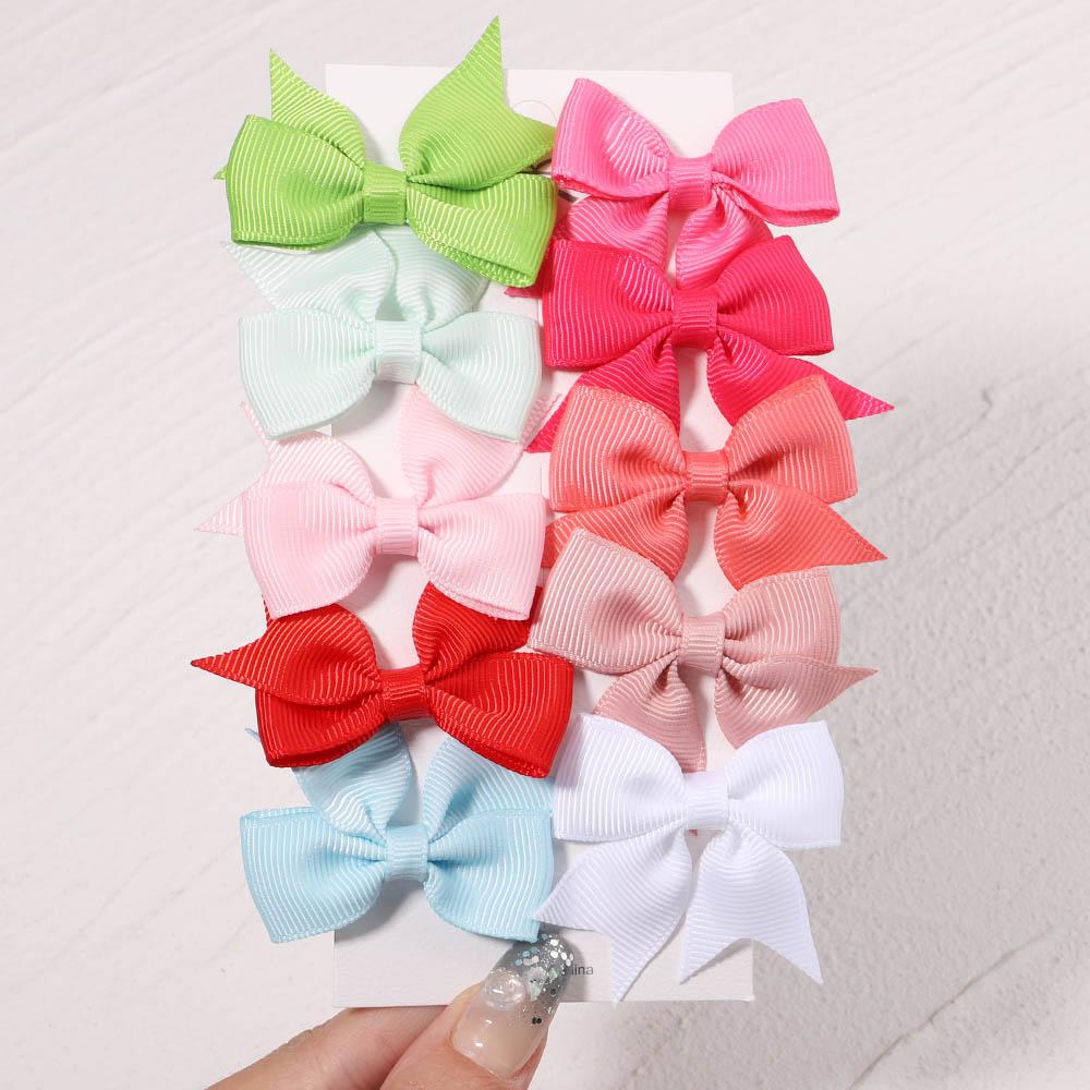 4/10/12Pcs Grosgrain Ribbon Hair Bows With Clip For Cute Baby Girls Colorful Hair Clips Hairpins Barrettes Kids Hair Accessories Quality