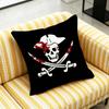 For Fish Cat Skull Pirate Jack Rackham Jolly Roger Throw Pillow Cover Case Custom Decorative Pillowcase Accent Cushion Covers
