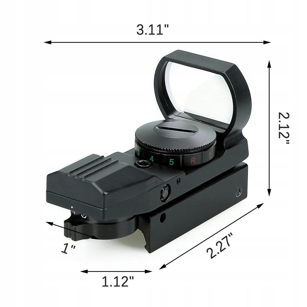 Red Dot Sight Picatinny 20Mm Asg Hunting Shooting 4 Patterns