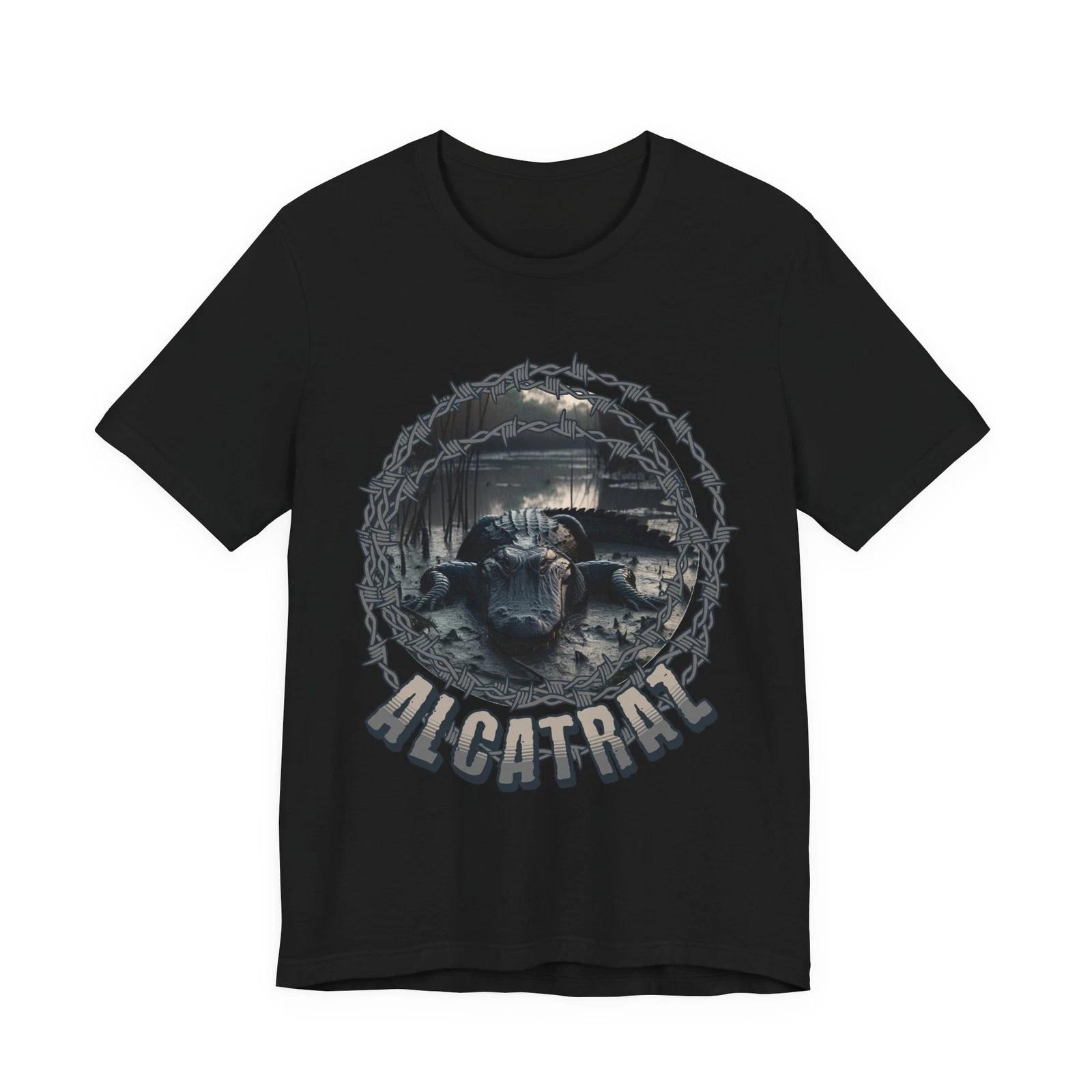 Alligator Alcatraz Graphic Tee, Unisex History Buff T-Shirt, Casual S