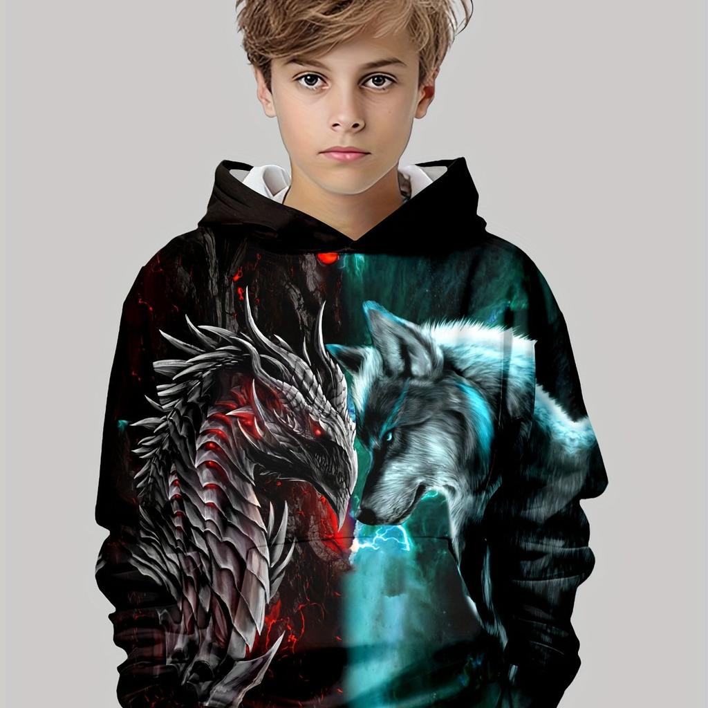 Children's Clothing Hoodies Long Sleeve Kids Clothes Girl Fashion Animals Print Casual Kids Autumn Clothes Outdoor Clothes Tops