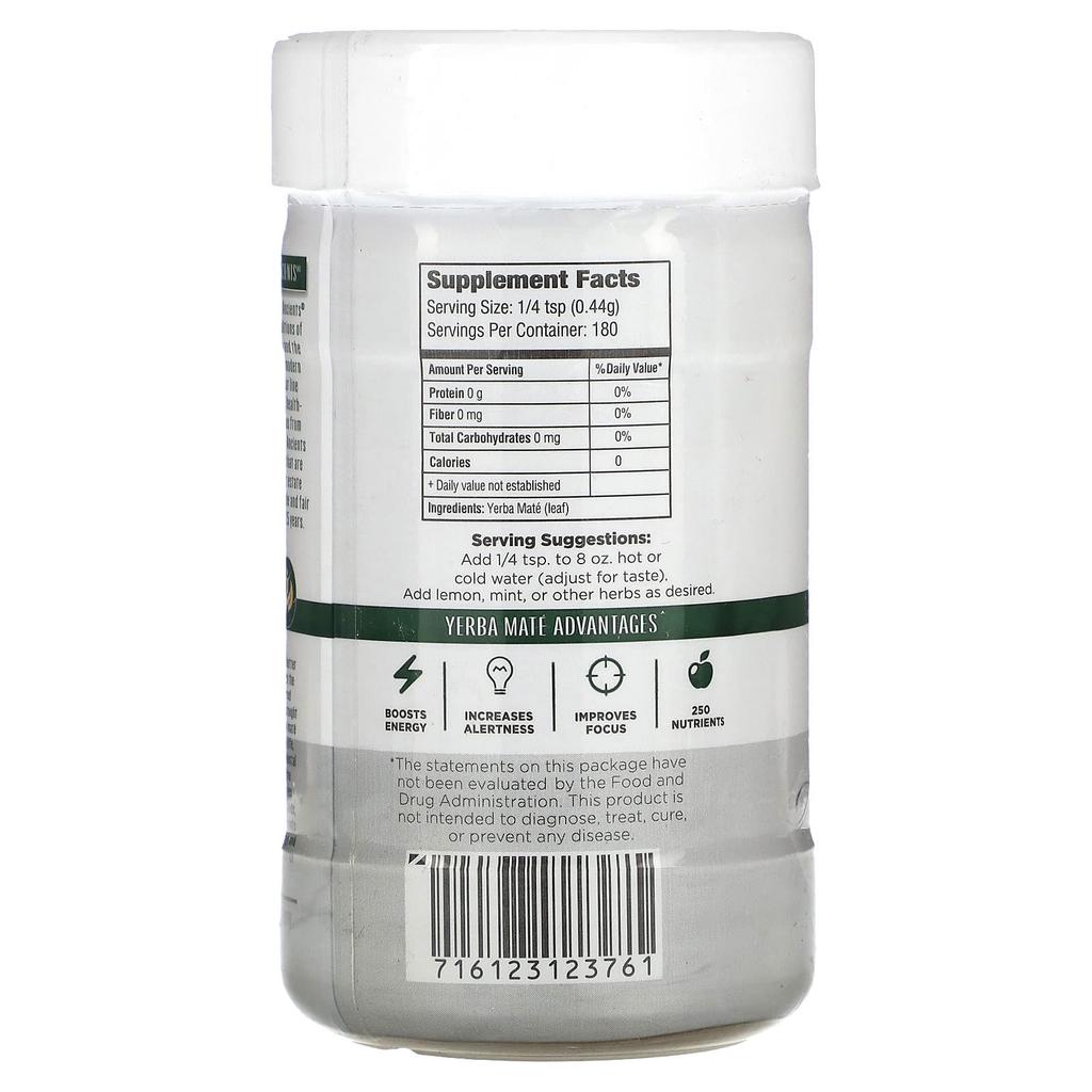 Yerba Mate Plain, Instant Herbal Tea, Unsweetened, 79.9 g (2.82 oz)