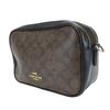 Gebrauchte COACH Umhängetasche Signature F68168 PVC/Leder Dunkelbraun Schwarz Tägliche Nutzung