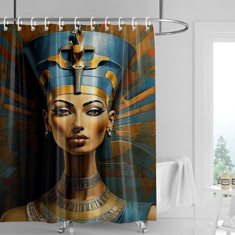 Heimdekoration Duschvorhänge Für Badezimmer Wasserdichtes Vorhangmaterial Moderner Nordischer Stil Wohnzimmer Ägypten Pharao Retro