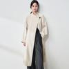 Autumn simple ROW style stand-up collar design sense simple casual commuting style long coat medium and long trench coat 075