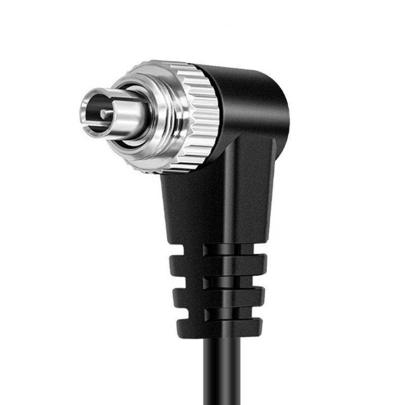 High Conductivity PC Flash Syncing Cord With Twist Lock PC Spring Cable For Flash Photography Durability PVC Construction