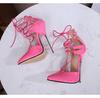 Cross Tied 16cm Heels Roman Women Shoes Fashion Thin with Sandals Big Size Shoes 47 Evening Model Nightclub WZ