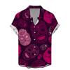 Men's Sugar Skull Floral Shirt 3D Print Hawaiian Short Sleeve Button Down Summer Oversized Streetwear Tops