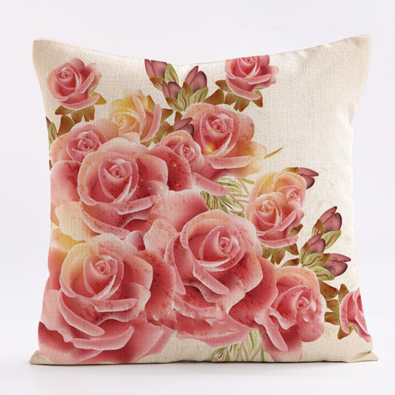 Nordic Vintage Floral Pattern Throw Pillow Cover With Short Plush Print Living Room Sofa Decoration Cushion Cover Pillow Covers