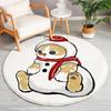 Christmas Cartoon Mat Kids Play Mat Cat Animal Round Carpet Bedroom Mat Living Room Carpet Kitchen Bathroom Anti-Slip Mat