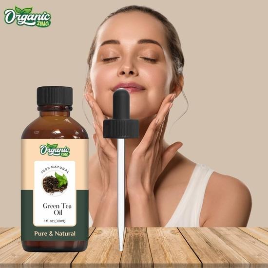 Organic Zing Green Tea (Camellia Sinensis) Oil | Pure & Natural Carrier Oil for Skincare, Hair Care & Massage- 30ml/1.01fl Oz