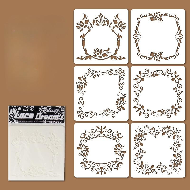4/6pcs/set Floral Butterfly Stencil Templates for Scrapbook Wall Small Creative Design DIY Decor Stencils for Painting and Decor