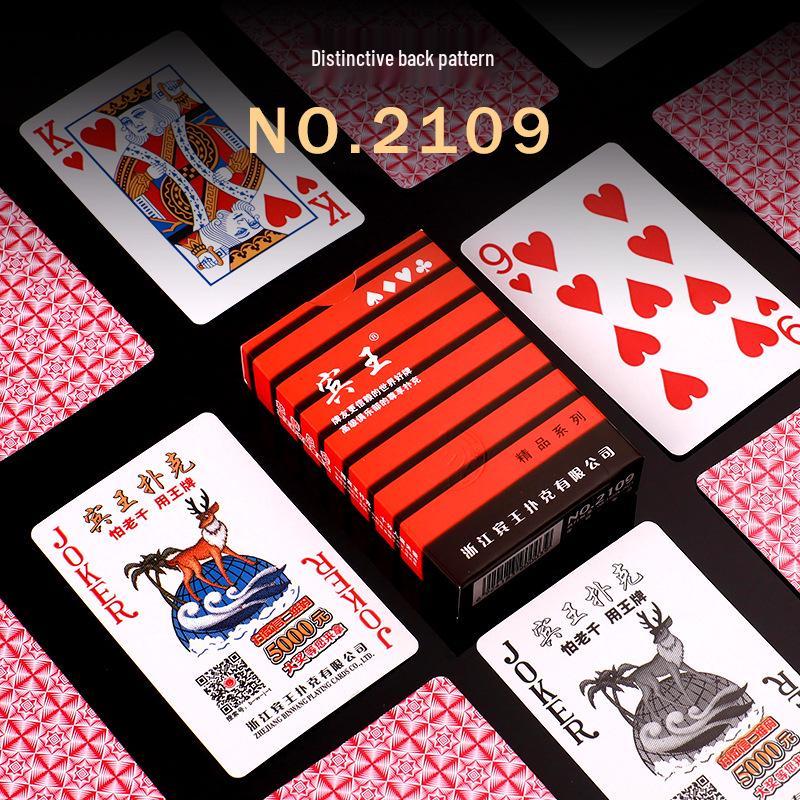 144 Decks of Genuine Binwang 2109/2110 Poker Cards - Thickened Red & Blue Combo for Adults