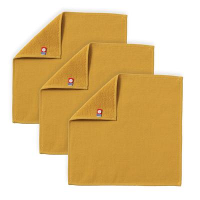Honda Towel Imabari Towel Monori Imabari Gauze Handkerchiefs, Gauze & Pile, Set of 3, Approx. 24 X 24 Cm, Made In Japan, Mustard Yellow