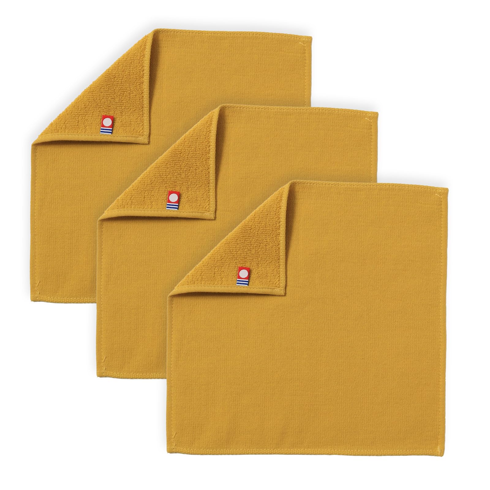 

Полотенце Honda Полотенце Имабари Полотенце Монори Имабари Марлевые носовые платки, Марля и махровое полотно, Набор из 3, Прибл.. 24 x 24 см, Сделано в Японии, Горчично-желтый