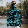 Maglia da Sole Leggera a Maniche Lunghe con Cappuccio e Copertura Facciale Integrata, Traspirante, Resistente ai Raggi UV, Top da Pesca e per Attività all'Aperto da Uomo