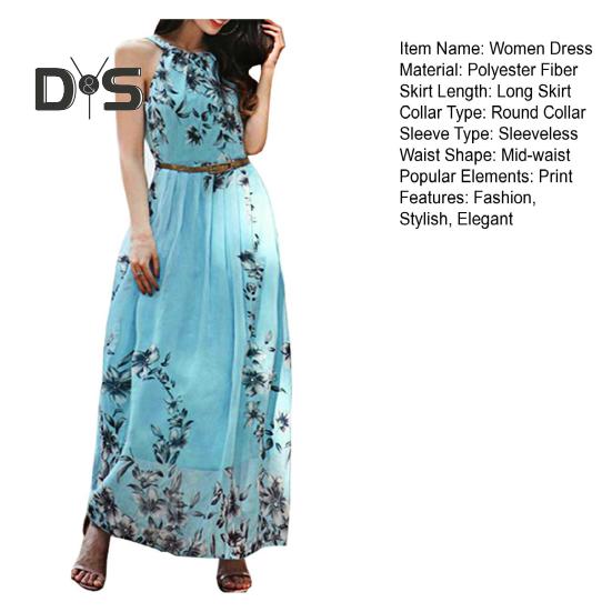 Dámské květinové maxi šaty bez rukávů, šifonové midi šaty s výstřihem do V, letní boho letní šaty s páskem na dovolenou, svatbu, koktejl, ples, večírek