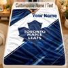 Flannel BlanketToronto Maple Leafs Custom Name Text Personalized Soft Warm Throw Blanket Home Decor Gift