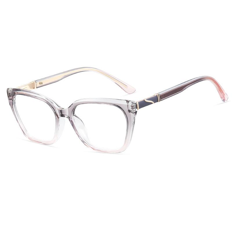 Unisex Anti-blue Light Reading Glasses TR90 Spring Hinge Gradient Retro Ultra-light Large Square Frame Eyewear
