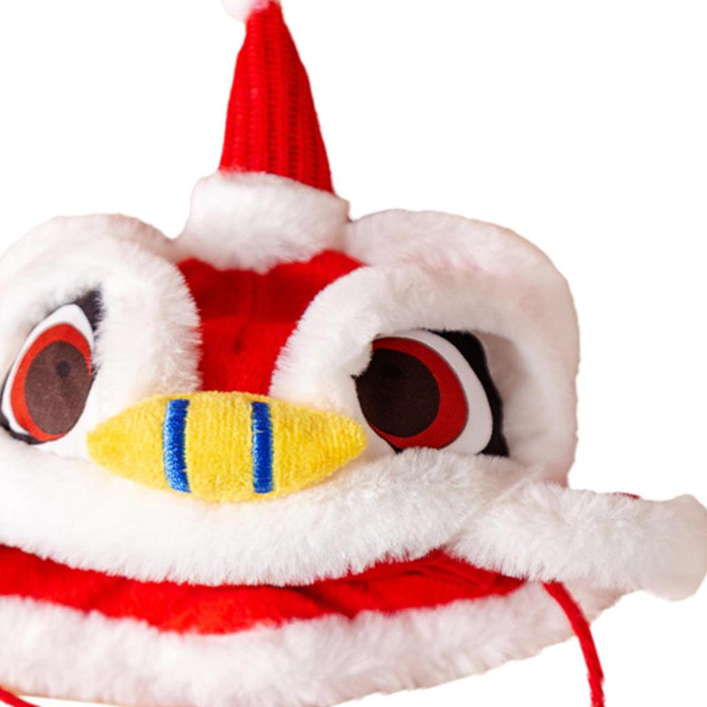 Cute Dance Lion Dog Headwear Dog Costume Accessory New Year Pet Costume Hat