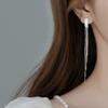 Elegant S925 Sterling Silver Snake Bone Tassel Earrings - Versatile, Exquisite Cool Design for Women, Perfect for Clubbing and Nightlife.