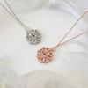 Four-Leaf Clover Multi-Wear Folding Clavicle Necklace with Full Diamond Love Design