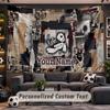 Wall Hanging Tapestry Custom NameKorn Pattern Personalized Printed Fabric Wall Decor
