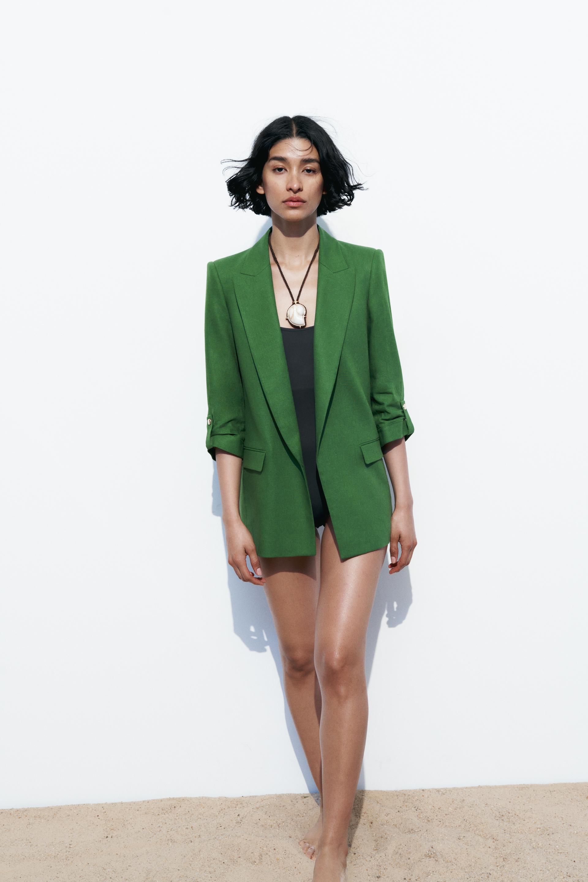 

ОТКРЫТЫЙ ПИДЖАК ИЗ ЛЬНЯНОЙ СМЕСИ С ЗАВЕРШЕННЫМИ РУКАВАМИ