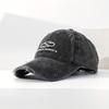 Vintage-Inspired Men's Denim Baseball Cap with Distressed Letter Design - Fashionable Streetwear