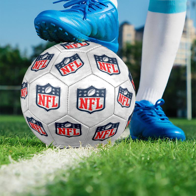 NFL Print Size 5 Soccer Ball, PU Wear Resistant Football for Match Training and Daily Practice, Birthday Gift for Soccer Fans