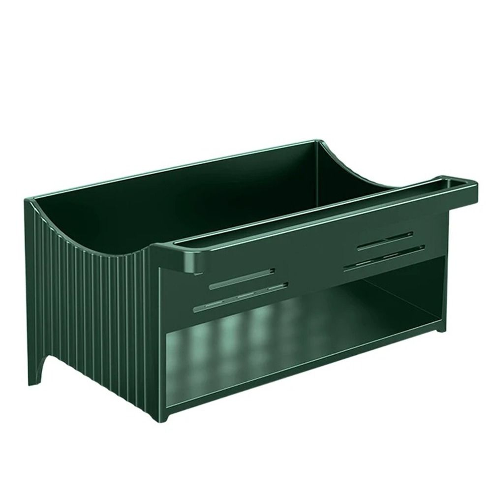 

Hanging Rod Kitchen Sink Rack Quick Dry Rag Organizer Sponge Self-draining Tray Household зелёный