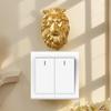 Lion Elephant Light Switch Decoration Resin Figurine Self-Adhesive Detachable Wall Sticker Switch Ornament Home Decor