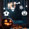 Outdoor Halloween Sticker Static Window Clings, Removable Ghost Pumpkin Bat Spider Web Stickers, No Residue Self-Adhesive Glass Decor, Holiday Decals