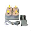 LED Tea Light Set with Charging Base Flickering Effect RechargeCapable Lights No Dripping