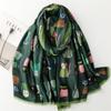 Used [New] [kinaviola] Cat Scarf Shawl Muffler Wrap Large Size All Season Women's Fashion Accessory Natural Stylish Cat Goods Cat Gifts (Green) 1
