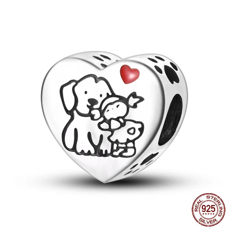 S100% Copper Heart Shaped Warm Family Charm Beads Fit Pan Original Bracelets Fine Diy Jewelry Gifts