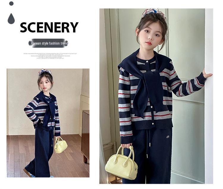 Mädchen Strick-Cardigan mit Streifenmuster - Frühling/Herbst 2025 Kollektion