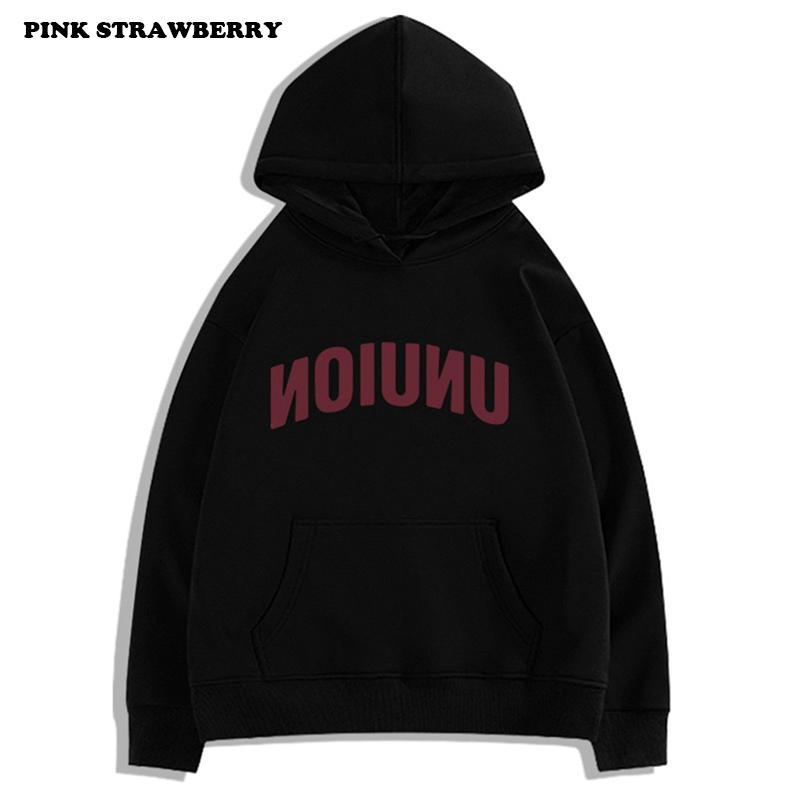 Korean style Letter Print Hoodies Women Men Autumn Winter 2025 New White Loose fitting Pullover Y2K Top Warm Sweatshirt Female