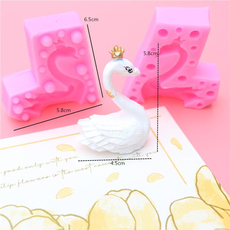 3D Wearing Crown Swan Shaped Fondant Cake Silicone Mould Cookies Biscuits Mold DIY Cake Baking Decoration Tools Chocolate Mould шоколадный