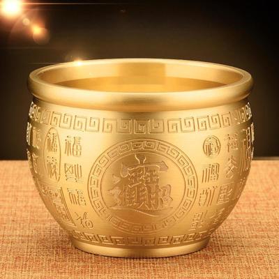 Adorno de escritorio con forma de cuenco Feng Shui de latón, tesoro de la cornucopia para dormitorio festivo