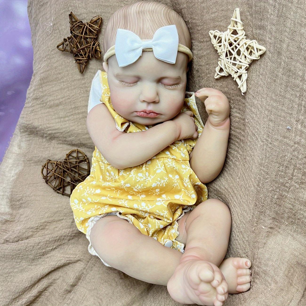 

BZDOLL Reborn Asleep Baby Doll Toy with Soft Cloth Body 48 CM 3D Skin Doll with Blood Vessel Handmade Birthday Gift For Girl Play House Toy For Child cloth body doll