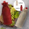 12x Burlap Bottle Bag Carrying Bag Bottle Gift Bag for Holiday Wedding Party