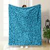 Organic, Irregular Blue Shapes Resembling Abstract Lettering On Dark Teal. for All Seasons Blanket Lunch Break Throw Gift