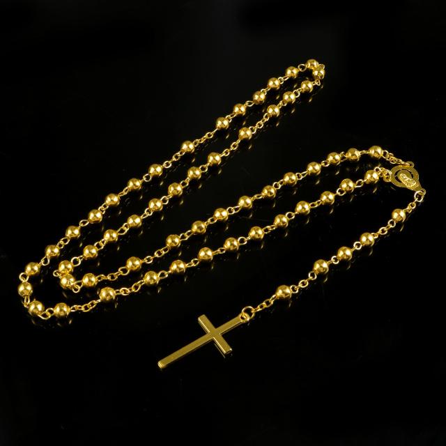 

New Fashion Stainless Steel Retro Cross Bohemian Religious Gold White K Pendant Necklace Women s and Men s Charm Jewelry Gift