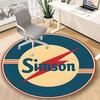 Simson Retro Motorcycle Round Rug – Non-Slip Round Floor Mat – Indoor Home Decor Rug
