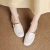 Baotou half slippers women's summer fashion outer wear 2025 new soft leather retro versatile casual flat muller shoes trend